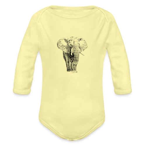 Elefant - Baby Bio-Langarm-Body