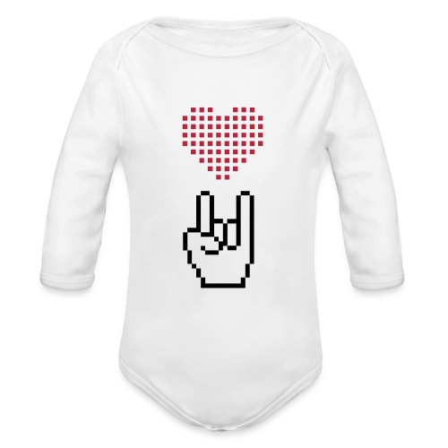 Pixel Love Rock - Baby Bio-Langarm-Body