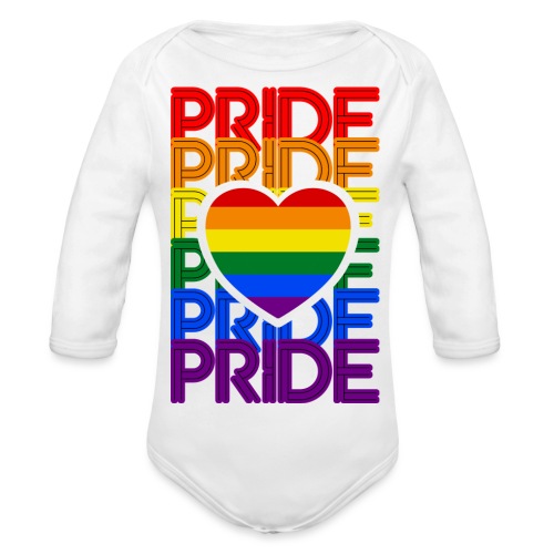 Pride Love Rainbow Heart - Baby Bio-Langarm-Body