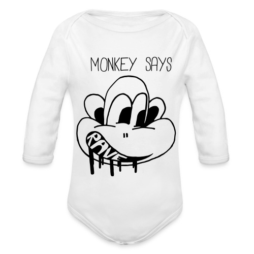 Monkey Says Rave - Organic Longsleeve Baby Bodysuit