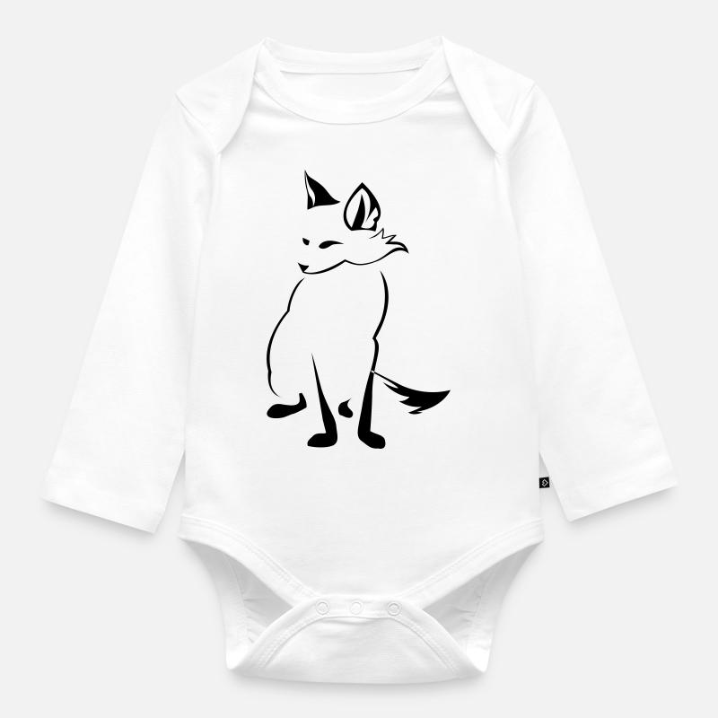 Renard - Body Bébé bio manches longues - blanc