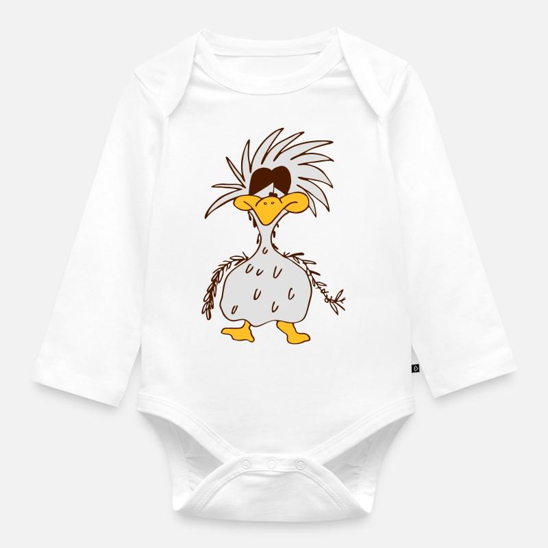 zerzauselter Vogel - Baby Bio-Langarm-Body - Weiß
