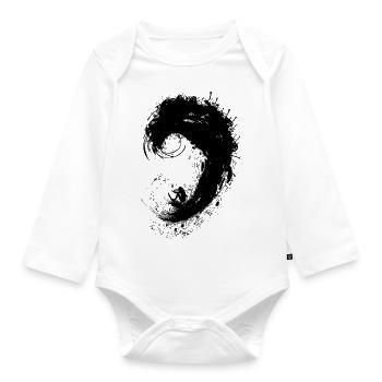 Surfer ink splash - Organic Longsleeve Baby Bodysuit - white - Front