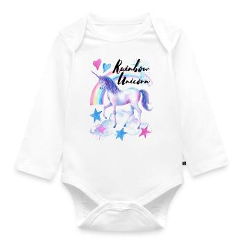 Licorne arc-en-ciel / Licorne arc-en-ciel 20 3 - Body Bébé bio manches longues - blanc - Devant