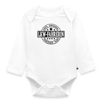 LKW fahrerin - Baby Bio-Langarm-Body - Weiß - Vorne