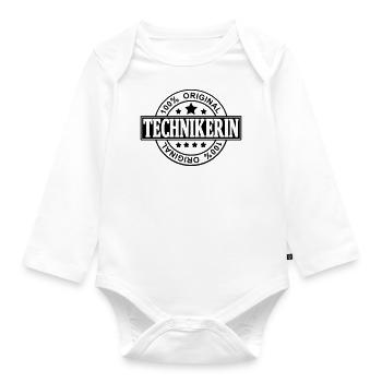 technikerin - Baby Bio-Langarm-Body - Weiß - Vorne