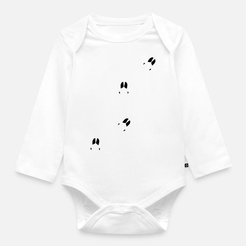 sanglier sanglier sentier sanglier Forêt Forêt - Body Bébé bio manches longues - blanc
