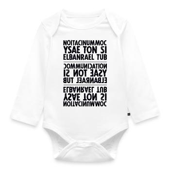 communication black sixnineline - Organic Longsleeve Baby Bodysuit - white - Front