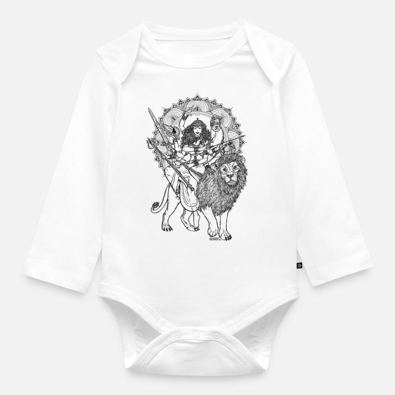 Durga - Baby Bio-Langarm-Body - Weiß