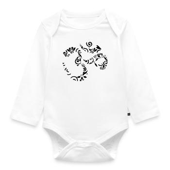 Om Ornament - Baby Bio-Langarm-Body - Weiß - Vorne