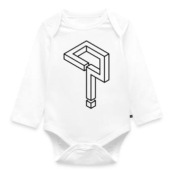 Impossible Figure 73A - Organic Longsleeve Baby Bodysuit - white - Front