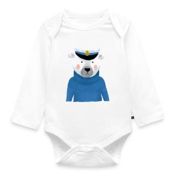 Seebär - Baby Bio-Langarm-Body - Weiß - Vorne