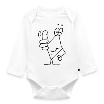 Daumen hoch - Baby Bio-Langarm-Body - Weiß - Vorne