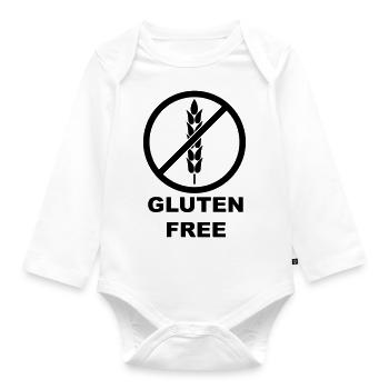 Gluten Free - Baby Bio-Langarm-Body - Weiß - Vorne