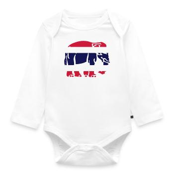 Drapeau Thai Elephant Crossing Connexion - Body Bébé bio manches longues - blanc - Devant