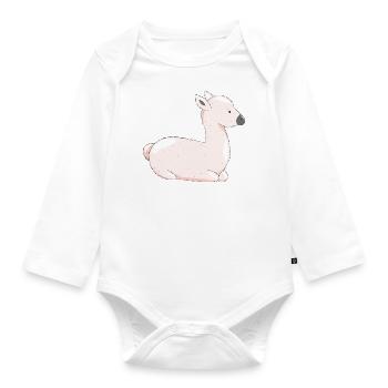 Lama - Body Bébé bio manches longues - blanc - Devant