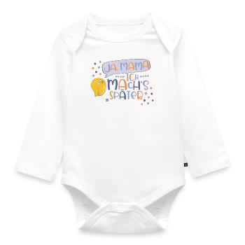 Ja, Mama! Ich mach’s später! Jungen Küken Vogel - Baby Bio-Langarm-Body - Weiß - Vorne