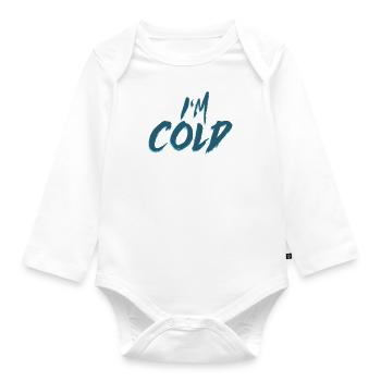 I am cold - I am cold, winter gift cold - Organic Longsleeve Baby Bodysuit - white - Front