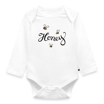 honey bee - Baby Bio-Langarm-Body - Weiß - Vorne
