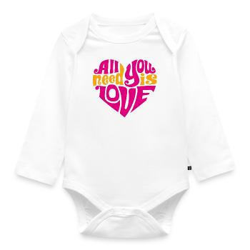 Alles was du brauchst ist Liebe - Baby Bio-Langarm-Body - Weiß - Vorne