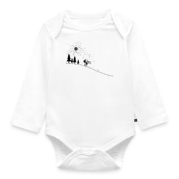 MTB Mountainbike Manual - Organic Longsleeve Baby Bodysuit - white - Front