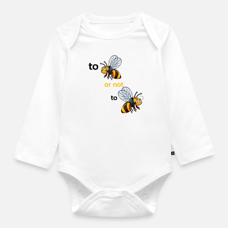 abeille ou pas à l'abeille - Body Bébé bio manches longues - blanc