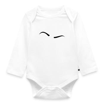 Raised Eyebrow - Black - Organic Longsleeve Baby Bodysuit - white - Front