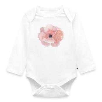 Rose Blume - Baby Bio-Langarm-Body - Weiß - Vorne