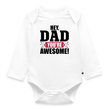 Awesome Daddy - Baby Bio-Langarm-Body - Weiß - Vorne