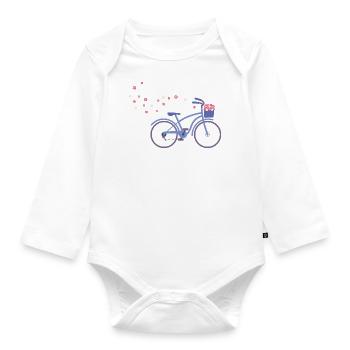 cruisingbike bleu - Body Bébé bio manches longues - blanc - Devant