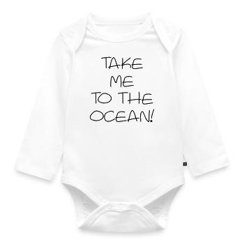 Take me to the ocean - Organic Longsleeve Baby Bodysuit - white - Front