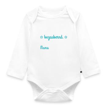 Bébé adorable maman aime dire slogan - Body Bébé bio manches longues - blanc - Devant