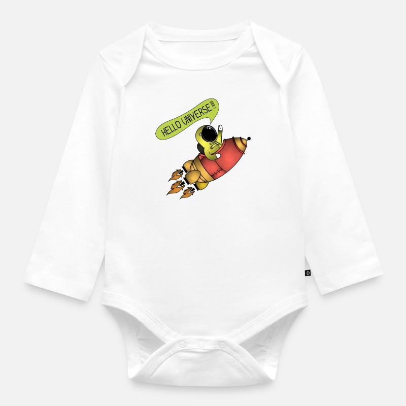 Rocket (Bonjour Universe) - Body Bébé bio manches longues - blanc