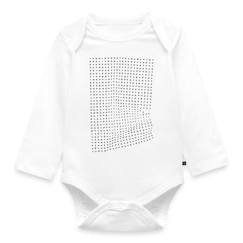 Optical illusion of a creasing effect - Organic Longsleeve Baby Bodysuit - white - Front