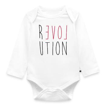Révolution Amour - Body Bébé bio manches longues - blanc - Devant