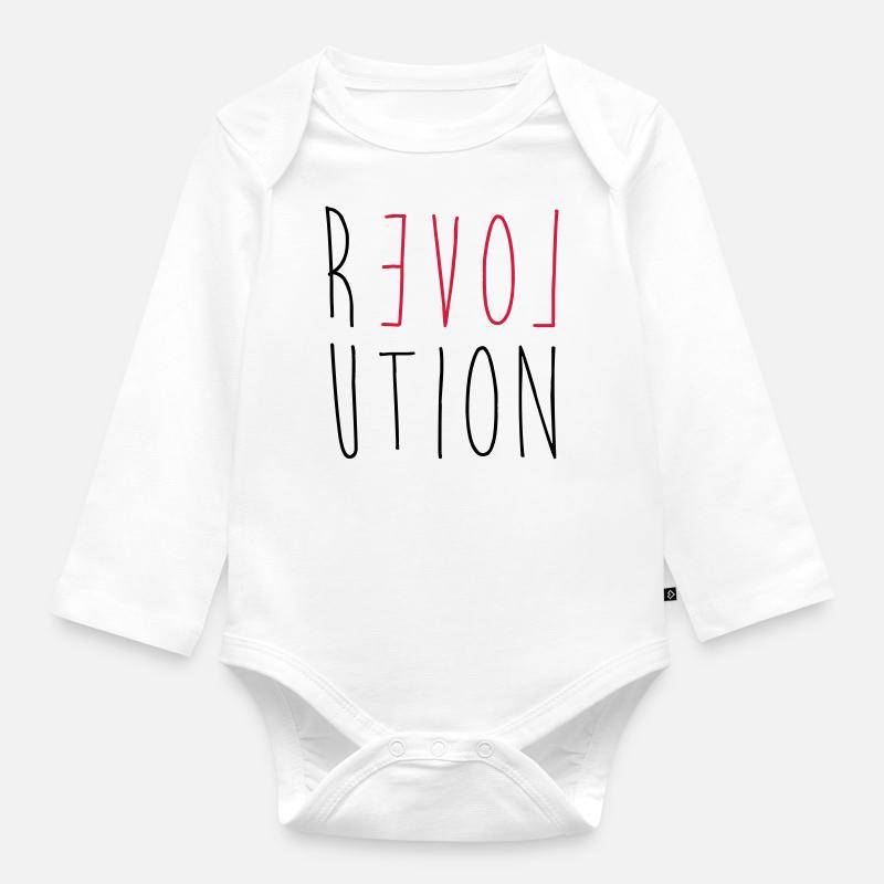 Revolution Love - Baby Bio-Langarm-Body - Weiß