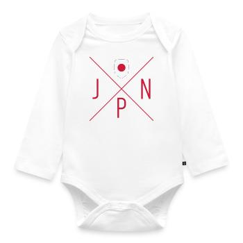 Japan motif - Organic Longsleeve Baby Bodysuit - white - Front