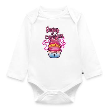 queen of cupcakes muffin donut - Baby Bio-Langarm-Body - Weiß - Vorne