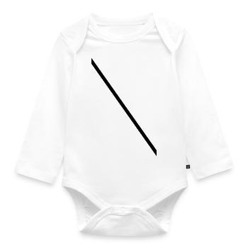 Minimale-Diagonale - Baby Bio-Langarm-Body - Weiß - Vorne