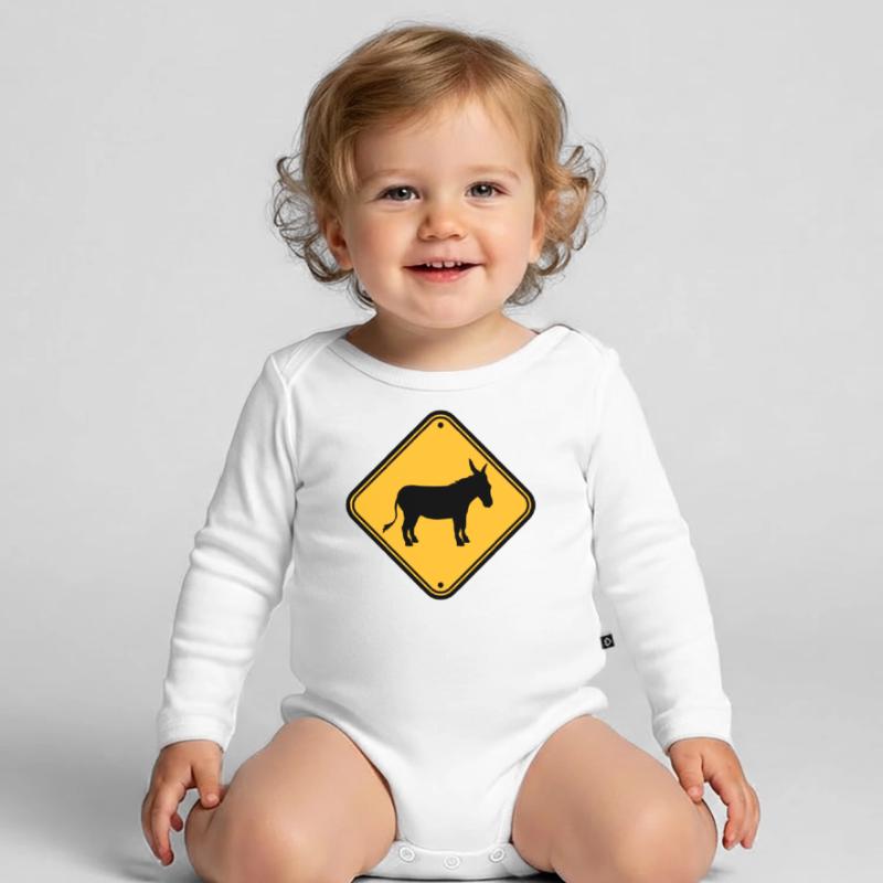 Note danger sign warning caution caution ese Organic Longsleeve Baby Bodysuit