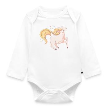 Pony for children - Organic Longsleeve Baby Bodysuit - white - Front
