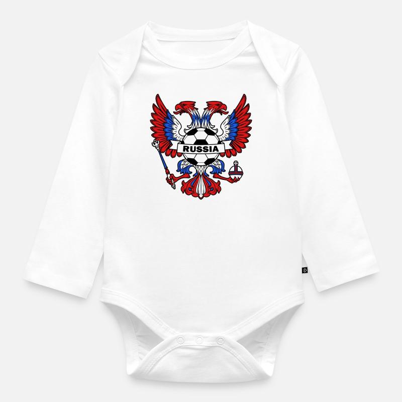 Russie - Body Bébé bio manches longues - blanc