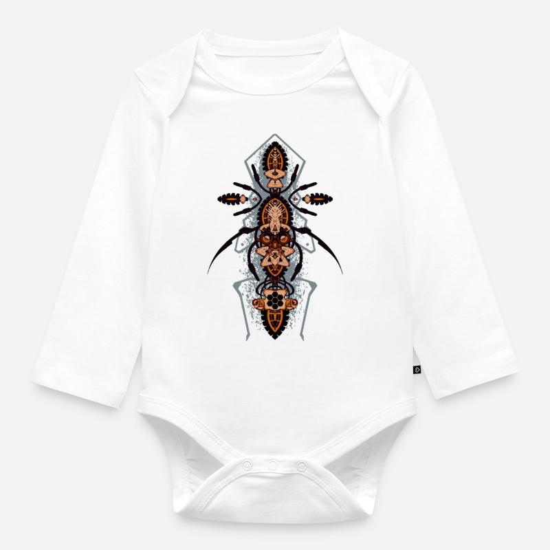 TECHNO INSECTE - Body Bébé bio manches longues - blanc