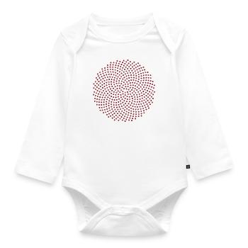 Fibonacci Mathematik Sonnenblume Phi Spirale Mathe - Baby Bio-Langarm-Body - Weiß - Vorne
