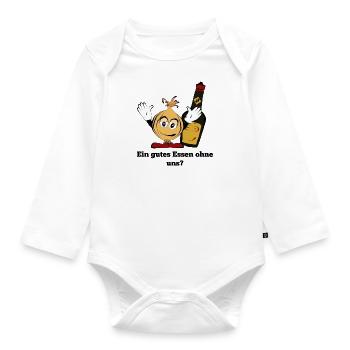 Enjoy your meal - Organic Longsleeve Baby Bodysuit - white - Front