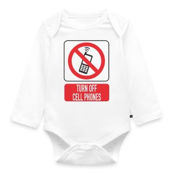 Mobile off - Organic Longsleeve Baby Bodysuit - white - Front