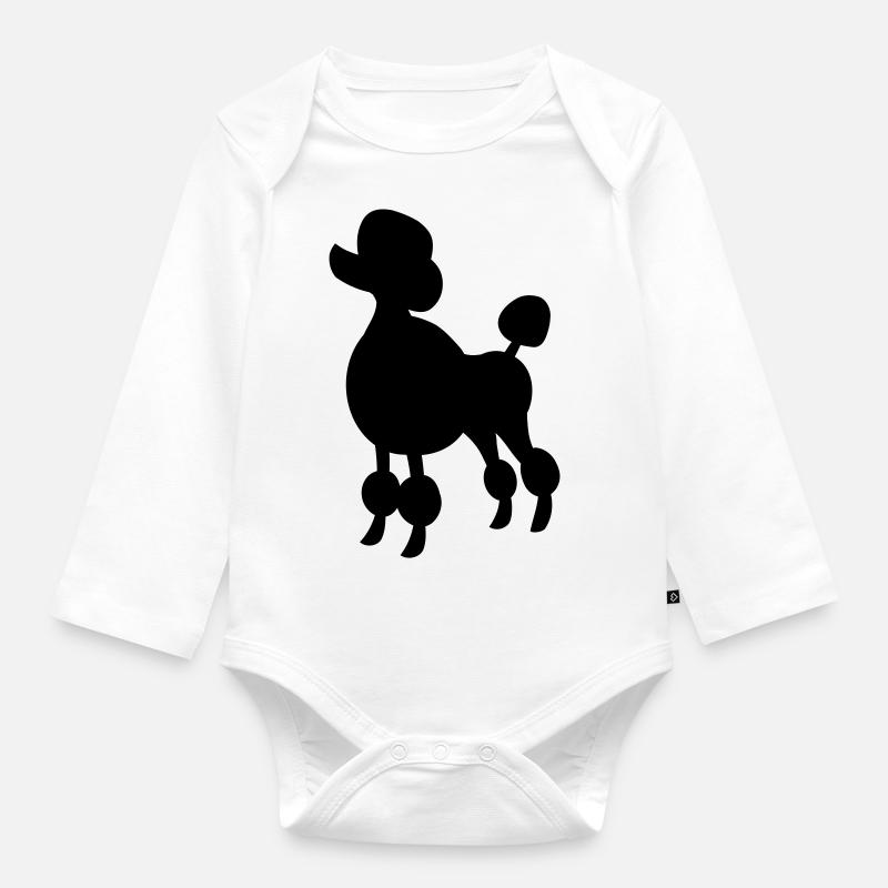 pudel - Baby Bio-Langarm-Body - Weiß