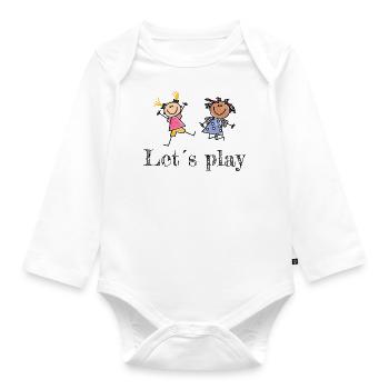 Spielende Kinder - Baby Bio-Langarm-Body - Weiß - Vorne