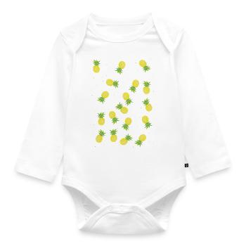 pineapple - Organic Longsleeve Baby Bodysuit - white - Front