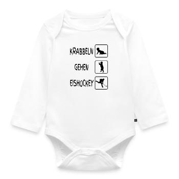 Baby Body Ice Hockey Crawling Go - Organic Longsleeve Baby Bodysuit - white - Front